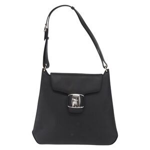 Salvatore Ferragamo Vala Leather Black Leather Shoulder Bag Bag